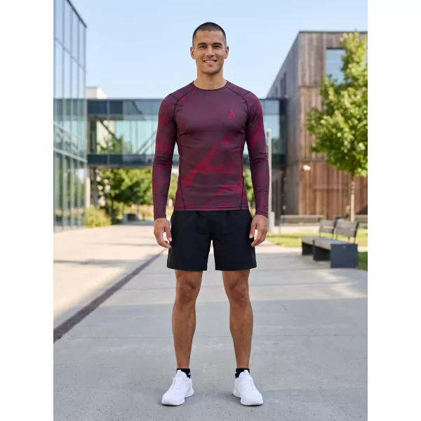  Funktionelle Kompression t -Shirt von Männern mit langarmiger Prämie ALTISPORT VOJ/ALM072TR03 WEINRÖTET 