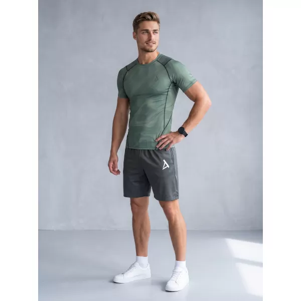  Funktionelle Komprimierung t -Shirt von Männern mit kurzer Ärmelnprämie ALTISPORT VOJ/ALM072TR04 GRÜN 