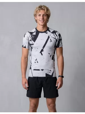 Funktionelle Komprimierung t -Shirt von Männern mit kurzer Ärmelnprämie ALTISPORT VOJ/ALM079TR04 SCHWARZ -GRAY