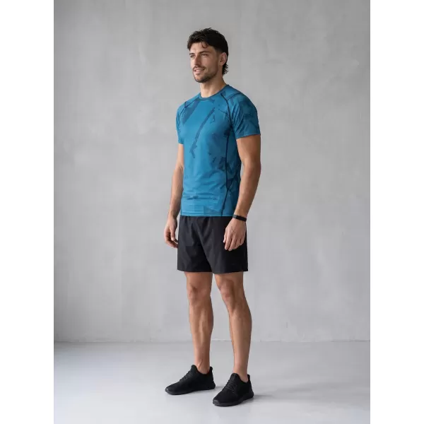  Funktionelle Komprimierung t -Shirt von Männern mit kurzer Ärmelnprämie ALTISPORT VOJ/ALM079TR04 BLAU 