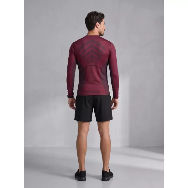  Funktionelle Kompression t -Shirt von Männern mit langarmiger Prämie ALTISPORT VOJ/ALM095TR03 WEINRÖTET 