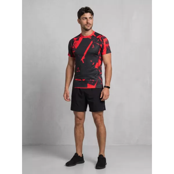  Funktionelle Komprimierung t -Shirt von Männern mit kurzer Ärmelnprämie ALTISPORT VOJ/ALM079TR04 SCHWARZ -RED 
