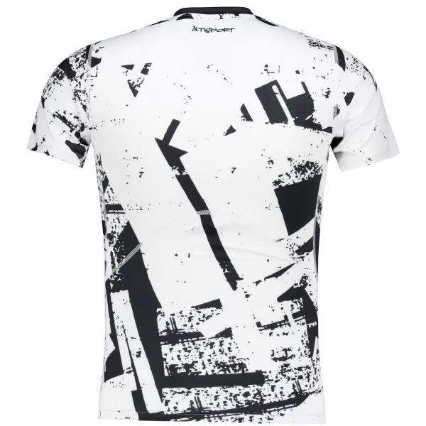  Funktionelle Komprimierung t -Shirt von Männern mit kurzer Ärmelnprämie ALTISPORT VOJ/ALM079TR04 WEIß -UND -SCHWARZ 