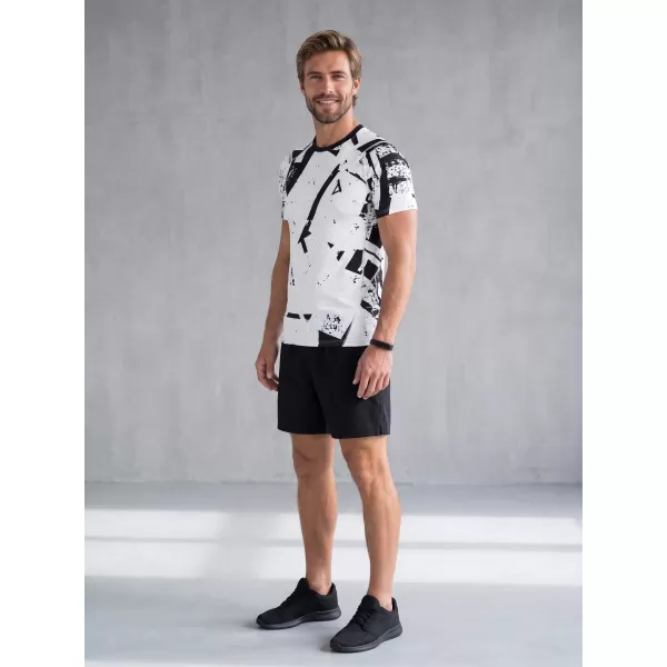  Funktionelle Komprimierung t -Shirt von Männern mit kurzer Ärmelnprämie ALTISPORT VOJ/ALM079TR04 WEIß -UND -SCHWARZ 