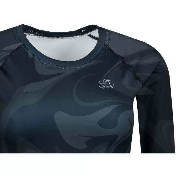  Funktionaler Ernteoberteil der Frauen mit langen Ärmeln Premium ALTISPORT VOJ/ALW072TR04 SCHWARZ 
