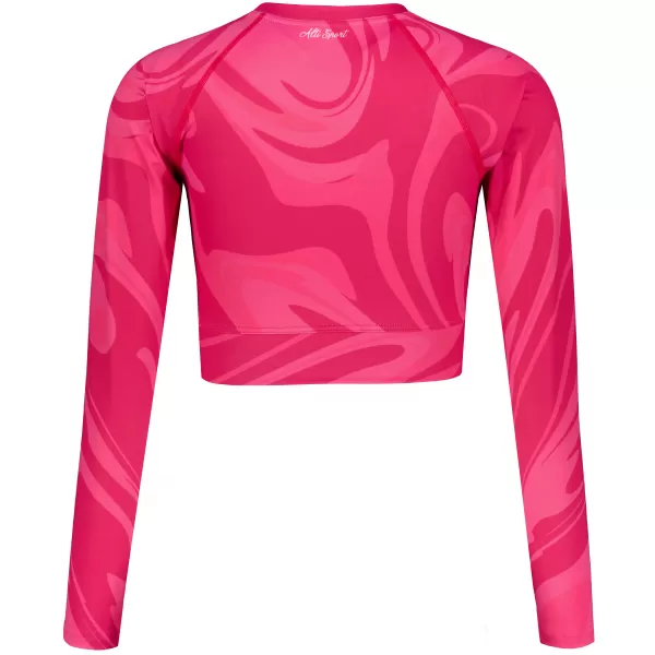  Funktionaler Ernteoberteil der Frauen mit langen Ärmeln Premium ALTISPORT VOJ/ALW072TR04 HEIßROSA 