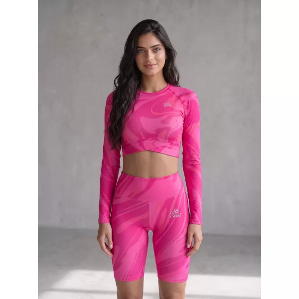  Funktionaler Ernteoberteil der Frauen mit langen Ärmeln Premium ALTISPORT VOJ/ALW072TR04 HEIßROSA 