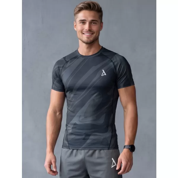  Funktionelle Komprimierung t -Shirt von Männern mit kurzer Ärmelnprämie ALTISPORT VOJ/ALM072TR04 SCHWARZ 