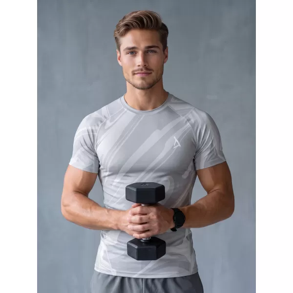  Funktionelle Komprimierung t -Shirt von Männern mit kurzer Ärmelnprämie ALTISPORT VOJ/ALM072TR04 GRAU 