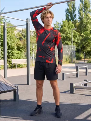 Funktionelle Kompression t -Shirt von Männern mit langarmiger Prämie ALTISPORT VOJ/ALM079TR03 SCHWARZ -RED