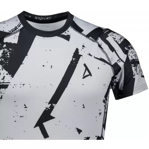  Funktionelle Komprimierung t -Shirt von Männern mit kurzer Ärmelnprämie ALTISPORT VOJ/ALM079TR04 SCHWARZ -GRAY 