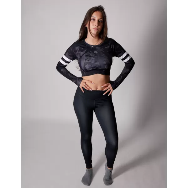  Funktionaler Ernteoberteil der Frauen mit langen Ärmeln Premium ALTISPORT VOJ/ALW096TR04 SCHWARZ 