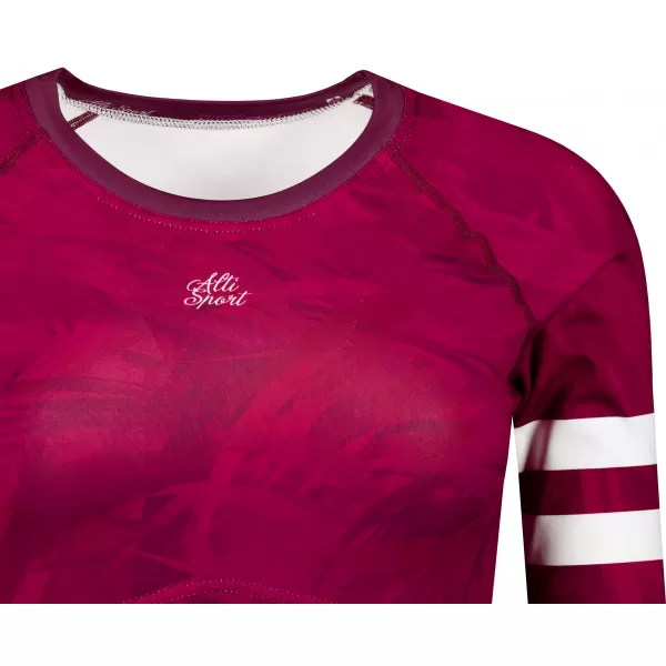  Funktionaler Ernteoberteil der Frauen mit langen Ärmeln Premium ALTISPORT VOJ/ALW096TR04 BURGUND 