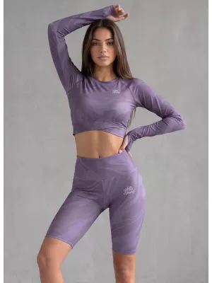 Funktionaler Ernteoberteil der Frauen mit langen Ärmeln Premium ALTISPORT VOJ/ALW072TR04 LILA