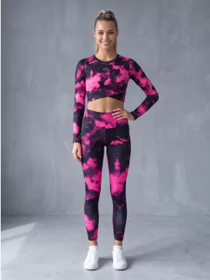 Funktionaler Ernteoberteil der Frauen mit langen Ärmeln Premium ALTISPORT VOJ/ALW066TR04 SCHWARZ -PINK