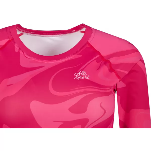  Funktionaler Ernteoberteil der Frauen mit langen Ärmeln Premium ALTISPORT VOJ/ALW072TR04 HEIßROSA 
