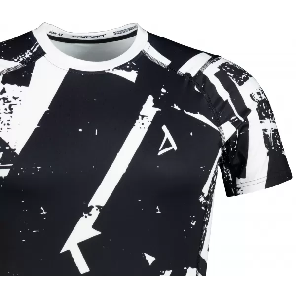  Funktionelle Komprimierung t -Shirt von Männern mit kurzer Ärmelnprämie ALTISPORT VOJ/ALM079TR04 SCHWARZ UND WEIß 