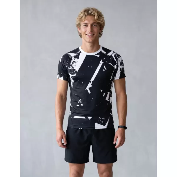  Funktionelle Komprimierung t -Shirt von Männern mit kurzer Ärmelnprämie ALTISPORT VOJ/ALM079TR04 SCHWARZ UND WEIß 