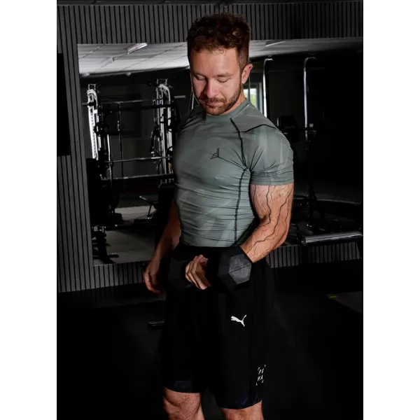  Funktionelle Komprimierung t -Shirt von Männern mit kurzer Ärmelnprämie ALTISPORT VOJ/ALM072TR04 GRÜN 