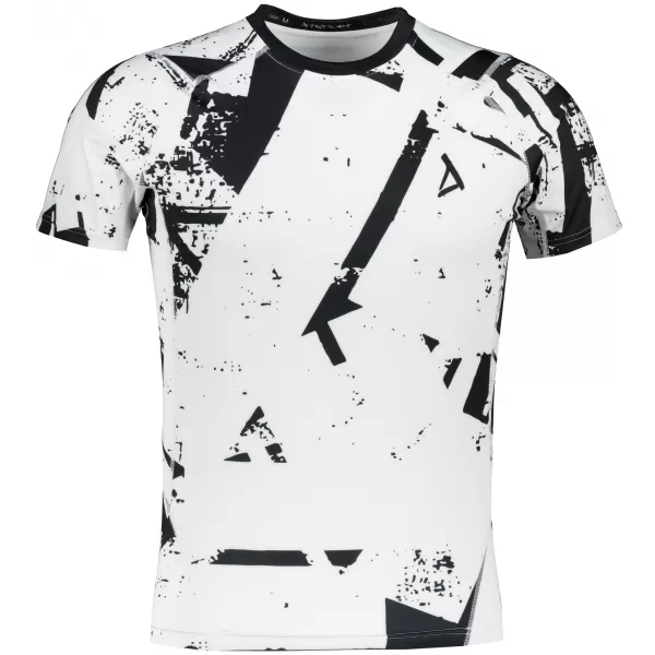  Funktionelle Komprimierung t -Shirt von Männern mit kurzer Ärmelnprämie ALTISPORT VOJ/ALM079TR04 WEIß -UND -SCHWARZ 
