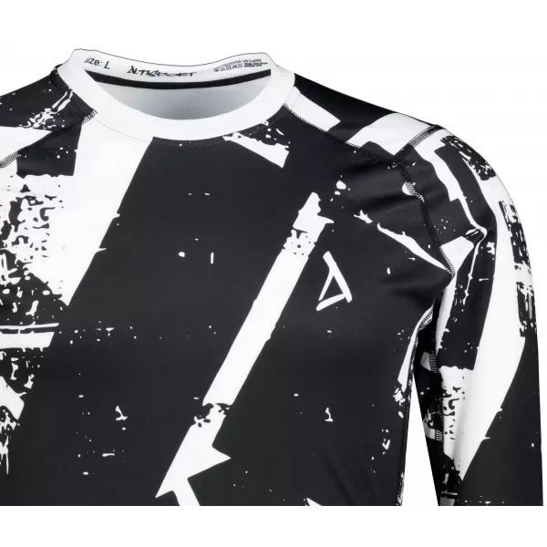  Funktionelle Kompression t -Shirt von Männern mit langarmiger Prämie ALTISPORT VOJ/ALM079TR03 SCHWARZ UND WEIß 