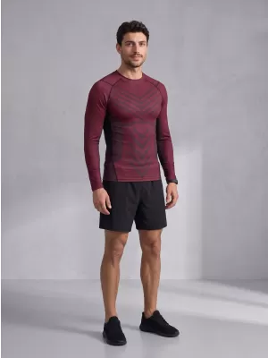 Funktionelle Kompression t -Shirt von Männern mit langarmiger Prämie ALTISPORT VOJ/ALM095TR03 WEINRÖTET