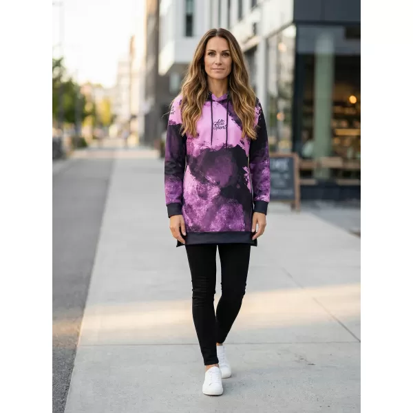  Funktionaler erweiterter Sweatshirt -Prämie von Frauen ALTISPORT VOJ/ALW093MI03 LILA/SCHWARZ 