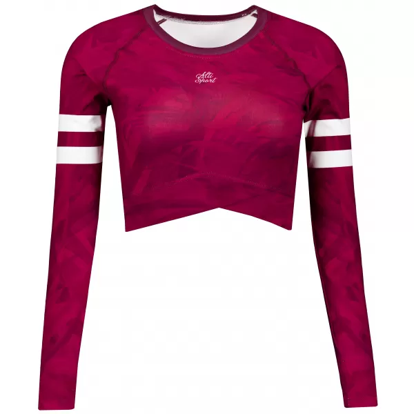  Funktionaler Ernteoberteil der Frauen mit langen Ärmeln Premium ALTISPORT VOJ/ALW096TR04 BURGUND 