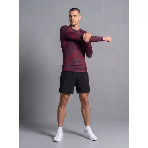  Funktionelle Kompression t -Shirt von Männern mit langarmiger Prämie ALTISPORT VOJ/ALM072TR03 WEINRÖTET 