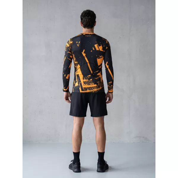  Funktionelle Kompression t -Shirt von Männern mit langarmiger Prämie ALTISPORT VOJ/ALM079TR03 SCHWARZ -AUSGELB 