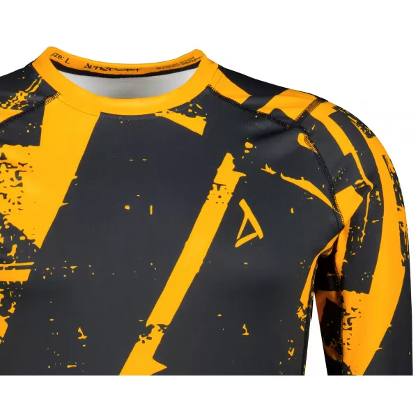  Funktionelle Kompression t -Shirt von Männern mit langarmiger Prämie ALTISPORT VOJ/ALM079TR03 SCHWARZ -AUSGELB 