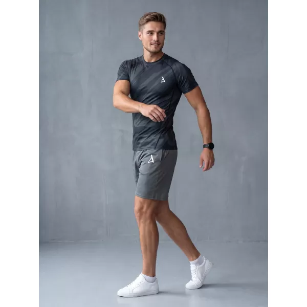  Funktionelle Komprimierung t -Shirt von Männern mit kurzer Ärmelnprämie ALTISPORT VOJ/ALM072TR04 SCHWARZ 