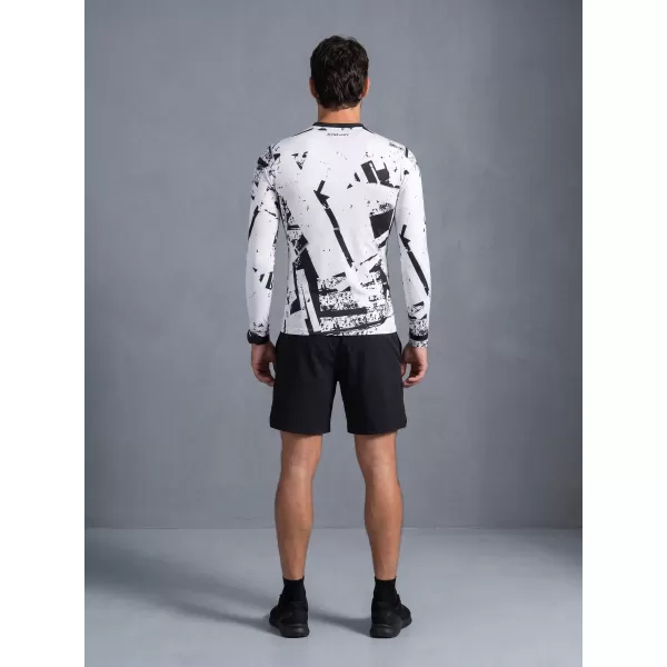  Funktionelle Kompression t -Shirt von Männern mit langarmiger Prämie ALTISPORT VOJ/ALM079TR03 WEIß -UND -SCHWARZ 