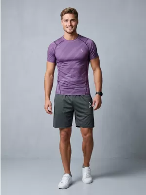 Funktionelle Komprimierung t -Shirt von Männern mit kurzer Ärmelnprämie ALTISPORT VOJ/ALM072TR04 LILA