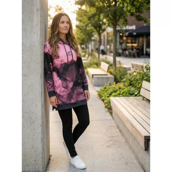  Funktionaler erweiterter Sweatshirt -Prämie von Frauen ALTISPORT VOJ/ALW093MI03 PINK/SCHWARZ 