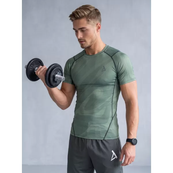  Funktionelle Komprimierung t -Shirt von Männern mit kurzer Ärmelnprämie ALTISPORT VOJ/ALM072TR04 GRÜN 