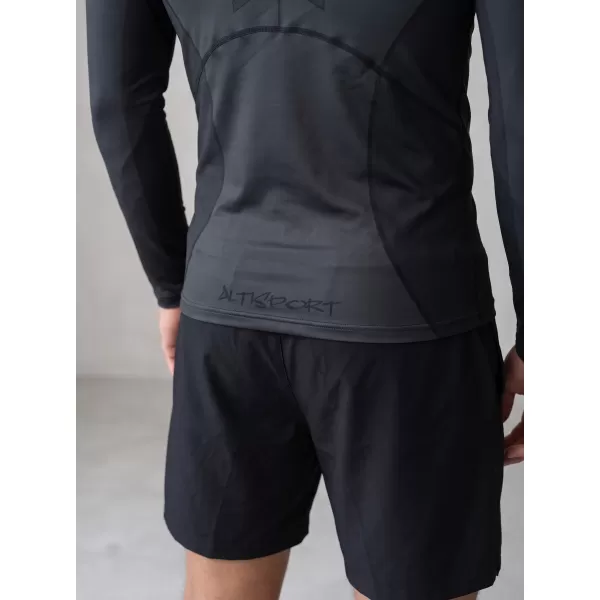  Funktionelle Kompression t -Shirt von Männern mit langarmiger Prämie ALTISPORT VOJ/ALM095TR03 SCHWARZ 