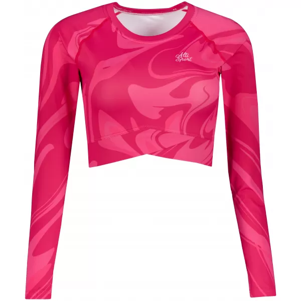  Funktionaler Ernteoberteil der Frauen mit langen Ärmeln Premium ALTISPORT VOJ/ALW072TR04 HEIßROSA 