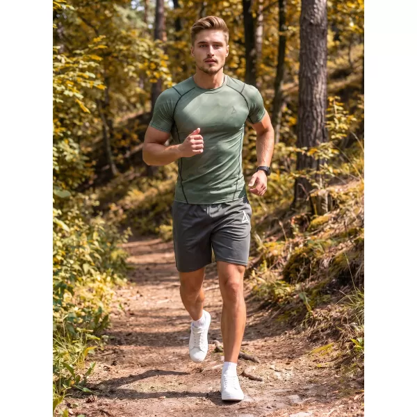  Funktionelle Komprimierung t -Shirt von Männern mit kurzer Ärmelnprämie ALTISPORT VOJ/ALM072TR04 GRÜN 