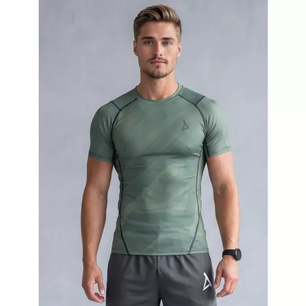  Funktionelle Komprimierung t -Shirt von Männern mit kurzer Ärmelnprämie ALTISPORT VOJ/ALM072TR04 GRÜN 