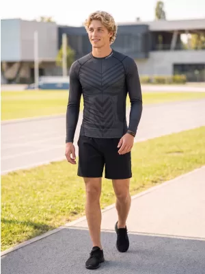 Funktionelle Kompression t -Shirt von Männern mit langarmiger Prämie ALTISPORT VOJ/ALM095TR03 SCHWARZ