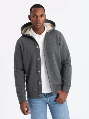 Herren -Sweatshirt OMBRE OM-SSZP-0186 GRAPHIT MELANGE