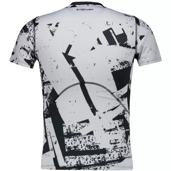  Funktionelle Komprimierung t -Shirt von Männern mit kurzer Ärmelnprämie ALTISPORT VOJ/ALM079TR04 SCHWARZ -GRAY 