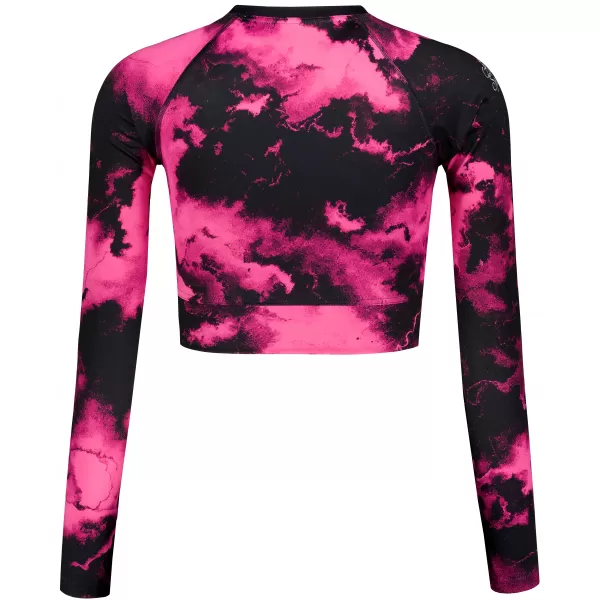  Funktionaler Ernteoberteil der Frauen mit langen Ärmeln Premium ALTISPORT VOJ/ALW066TR04 SCHWARZ -PINK 