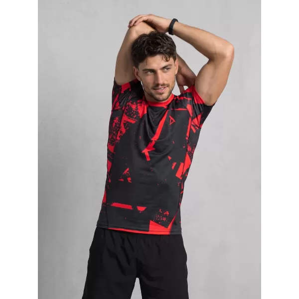 Funktionelle Komprimierung t -Shirt von Männern mit kurzer Ärmelnprämie ALTISPORT VOJ/ALM079TR04 SCHWARZ -RED 