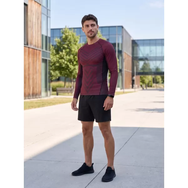  Funktionelle Kompression t -Shirt von Männern mit langarmiger Prämie ALTISPORT VOJ/ALM095TR03 WEINRÖTET 