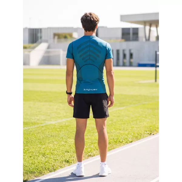  Funktionelle Komprimierung t -Shirt von Männern mit kurzer Ärmelnprämie ALTISPORT VOJ/ALM095TR04 KEROSIN 