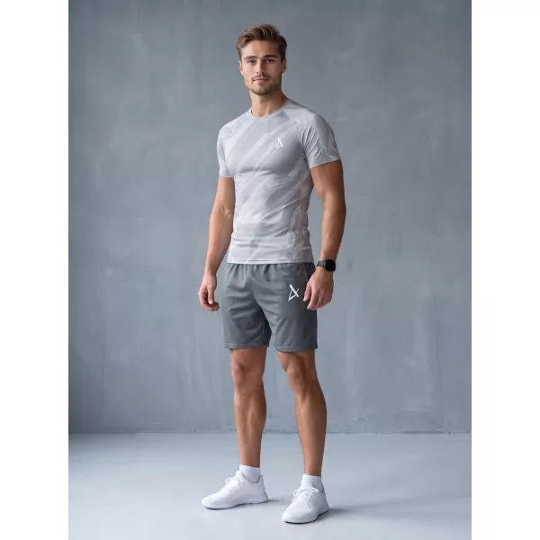  Funktionelle Komprimierung t -Shirt von Männern mit kurzer Ärmelnprämie ALTISPORT VOJ/ALM072TR04 GRAU 