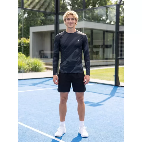  Funktionelle Kompression t -Shirt von Männern mit langarmiger Prämie ALTISPORT VOJ/ALM072TR03 SCHWARZ 