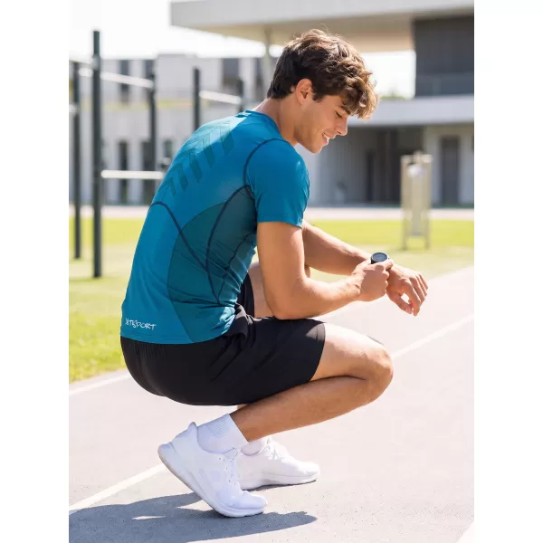  Funktionelle Komprimierung t -Shirt von Männern mit kurzer Ärmelnprämie ALTISPORT VOJ/ALM095TR04 KEROSIN 